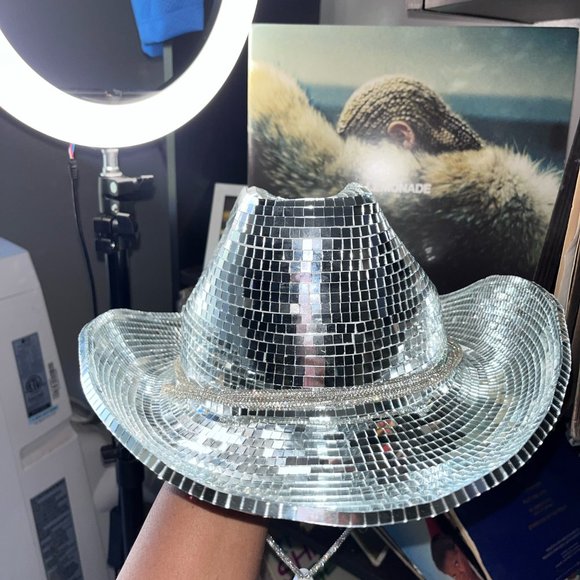 Queen Bey Energy Accessories Disco Ball Cowboy Hat Disco Ball Hat